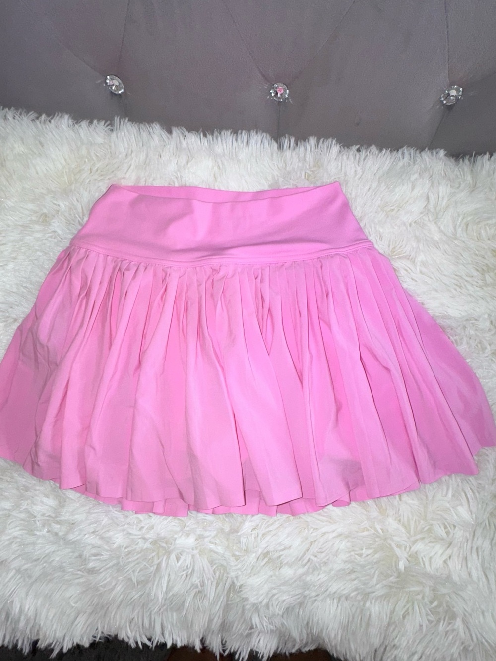 Pink Pleated Mini Skirt - Women